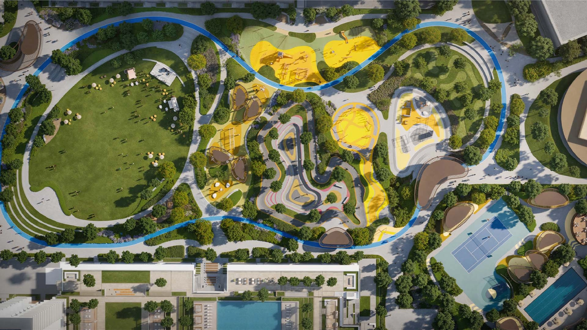 Sunset view over Parkwood with a blend of city and nature elements